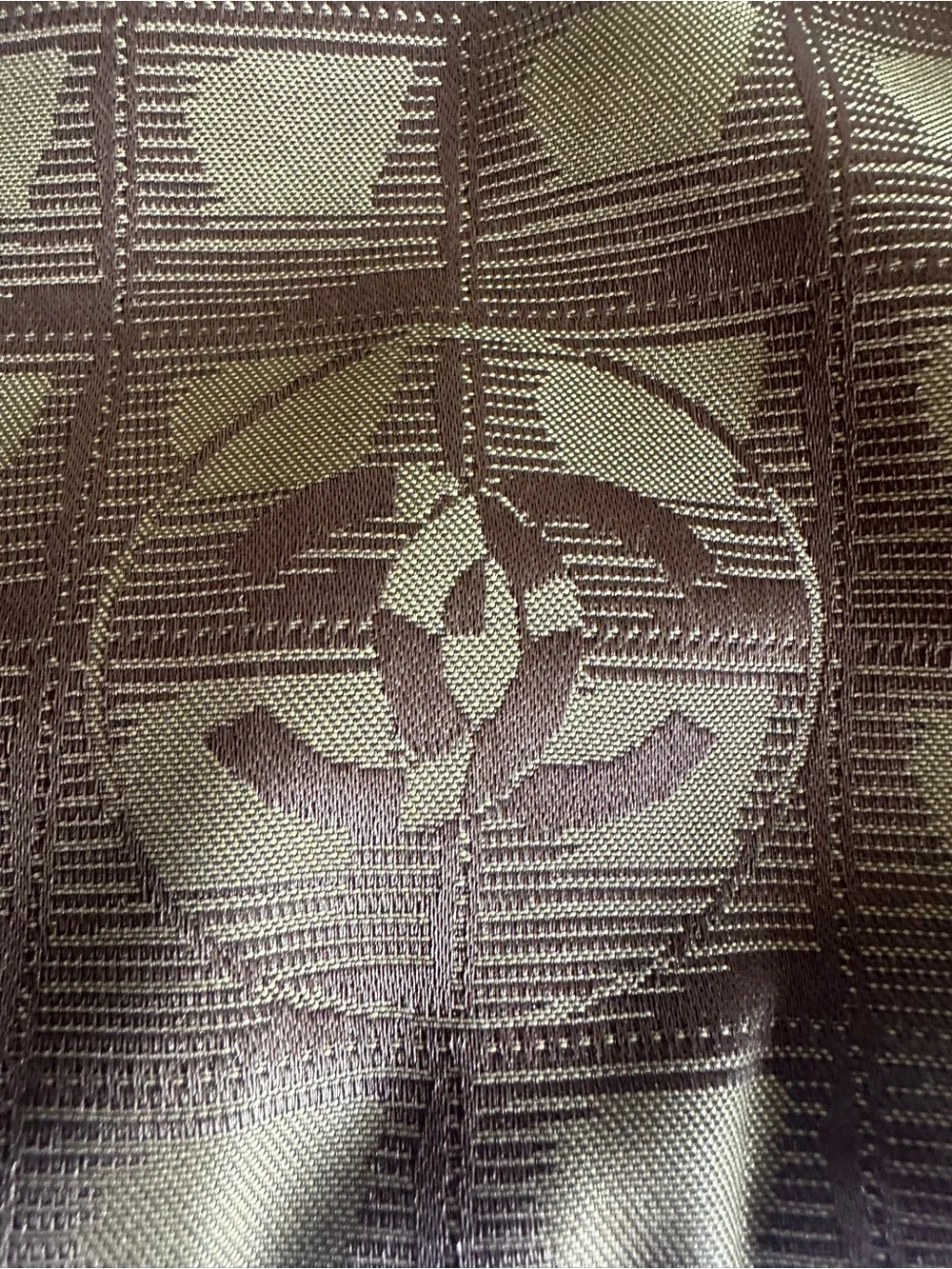 Vintage CHANEL New Travel Line Olive Khaki CC Jacquard Vanity Bag with Card